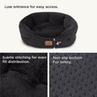 Show in main carousel: Bedsure Round Orthopedic Bolster Anti-Slip Puppy & Kitten Bed with Washable Pillow Cushion, Black, Small slide 4 of 8