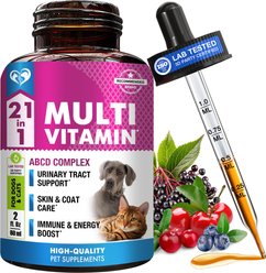 Beloved Pets 21-in-1 Multivitamin Liquid with Glucosamine & Cranberry for Overall Wellness Support in Dogs & Cats, 60 mL