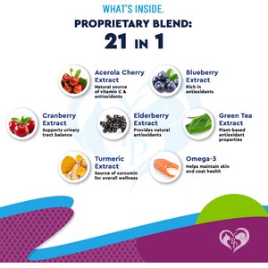 Beloved Pets 21-in-1 Multivitamin Liquid with Glucosamine & Cranberry for Overall Wellness Support in Dogs & Cats, 60 mL