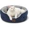 Show in main carousel: Bedsure Round Bolster Anti-Slip Puppy & Kitten Bed with Washable Pillow Cushion, Navy, Small slide 1 of 9
