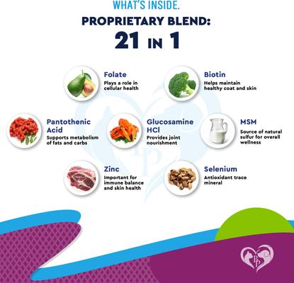 Show full view: Beloved Pets 21-in-1 Multivitamin Liquid with Glucosamine & Cranberry for Overall Wellness Support in Dogs & Cats, 60 mL slide 4 of 10