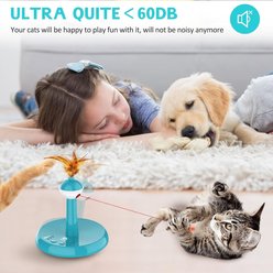 PetNF 3-in-1 Rechargeable Automatic Interactive Tumbler Cat Laser Toy, Tiffany Blue, 6 x 6 x 5-in slide 2 of 7