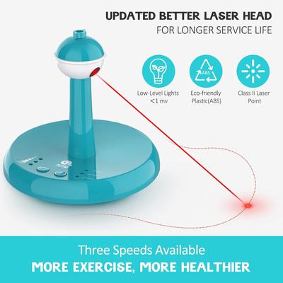 Show full view: PetNF 3-in-1 Rechargeable Automatic Interactive Tumbler Cat Laser Toy, Tiffany Blue, 6 x 6 x 5-in slide 5 of 7