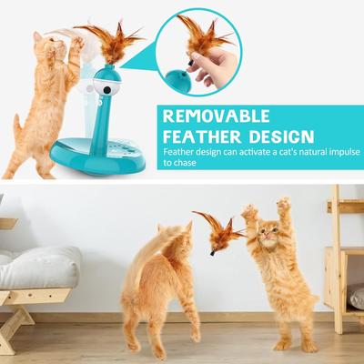 Show full view: PetNF 3-in-1 Rechargeable Automatic Interactive Tumbler Cat Laser Toy, Tiffany Blue, 6 x 6 x 5-in slide 6 of 7