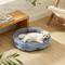 Show in main carousel: Bedsure Round Bolster Anti-Slip Puppy & Kitten Bed with Washable Pillow Cushion, Frost Blue, Medium slide 5 of 10