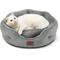 Show in main carousel: Bedsure Round Bolster Anti-Slip Puppy & Kitten Bed with Washable Pillow Cushion, Grey, Small slide 1 of 10