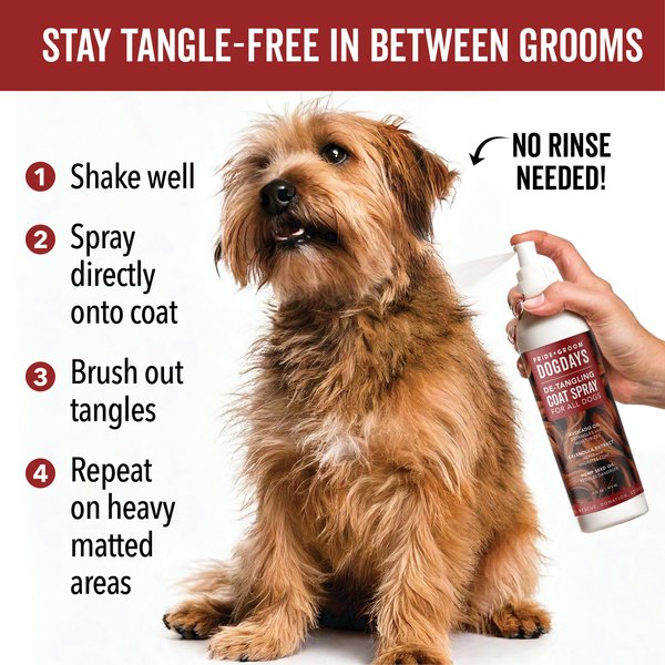 Show full view: Pride+Groom Dog Days Dog Detangling Spray, 16-fl oz bottle slide 5 of 9