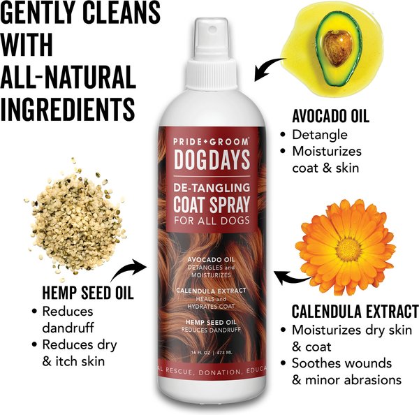 Show full view: Pride+Groom Dog Days Dog Detangling Spray, 16-fl oz bottle slide 4 of 9