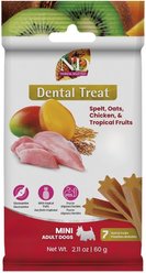 Farmina N&D Tropical Selection Pork, Spelt, Oats, & Tropical Fruit Mini Dental Dog Treats, 2.1-oz bag, 7-count
