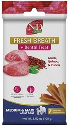 Farmina N&D Quinoa Weight Management Lamb Medium & Maxi Dental Dog Treats, 3.5-oz bag, 7-count