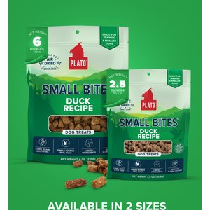 Plato Small Bites Duck Grain-Free Dog Treats, 6-oz bag