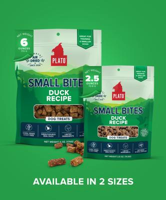 Show full view: Plato Small Bites Duck Grain-Free Dog Treats, 2.5-oz bag slide 9 of 11