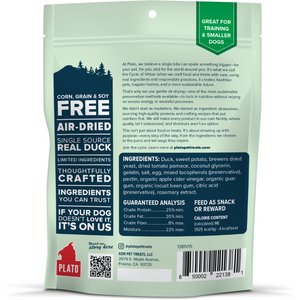 Plato Small Bites Duck Grain-Free Dog Treats, 6-oz bag
