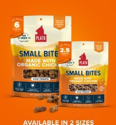 Plato Small Bites Organic Chicken Grain-Free Dog Treats, 6-oz bag slide 2 of 8