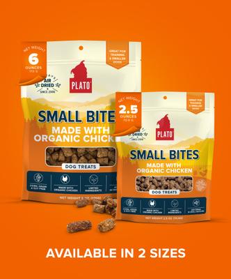 Show full view: Plato Small Bites Organic Chicken Grain-Free Dog Treats, 2.5-oz bag slide 7 of 10