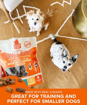 Show full view: Plato Small Bites Organic Chicken Grain-Free Dog Treats, 2.5-oz bag slide 5 of 10