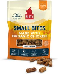 Plato Small Bites Organic Chicken Grain-Free Dog Treats, 6-oz bag