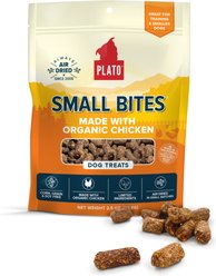 Plato Small Bites Organic Chicken Grain-Free Dog Treats, 2.5-oz bag