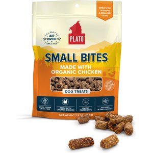 Plato Small Bites Organic Chicken Grain-Free Dog Treats, 2.5-oz bag