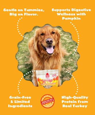 Show full view: Plato Original Real Strips Turkey & Pumpkin Recipe Grain-Free Dog Treats, 18-oz bag slide 5 of 11