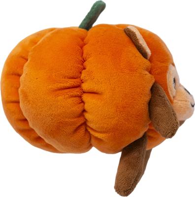 Show full view: Fikas Freaky Friends Pumpkin Monkey Squeaky Emotional Support Plush Dog Toy, Orange/Brown slide 4 of 6