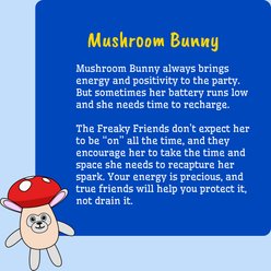 Fikas Freaky Friends Mushroom Bunny Squeaky Emotional Support Plush Dog Toy, Red/Grey/White slide 2 of 5