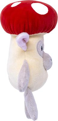 Show full view: Fikas Freaky Friends Mushroom Bunny Squeaky Emotional Support Plush Dog Toy, Red/Grey/White slide 4 of 6