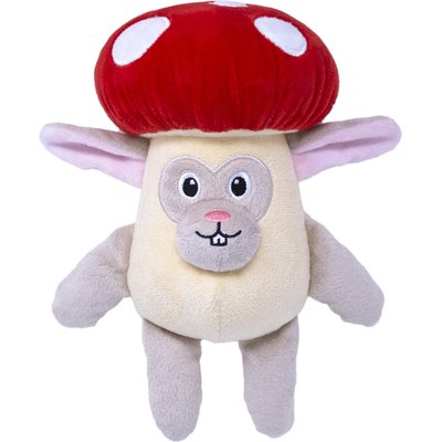 Fikas Freaky Friends Fikas Freaky Friends Mushroom Bunny Squeaky Emotional Support Plush Dog Toy, Red/Grey/White