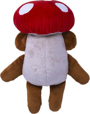 Show full view: Fikas Freaky Friends Mushroom Monkey Squeaky Emotional Support Plush Dog Toy, Red/Brown/White slide 3 of 6