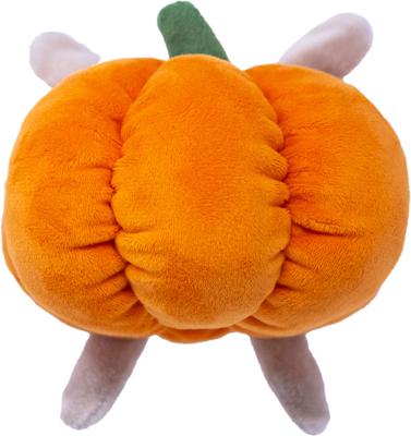 Show full view: Fikas Freaky Friends Pumpkin Bunny Squeaky Emotional Support Plush Dog Toy, Orange/Grey slide 3 of 6