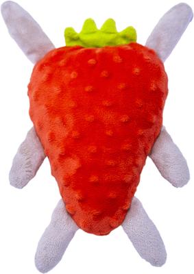 Show full view: Fikas Freaky Friends Strawberry Bunny Squeaky Emotional Support Plush Dog Toy, Red/Grey slide 4 of 6
