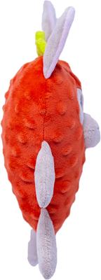Show full view: Fikas Freaky Friends Strawberry Bunny Squeaky Emotional Support Plush Dog Toy, Red/Grey slide 5 of 6