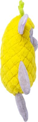 Show full view: Fikas Freaky Friends Pineapple Bunny Squeaky Emotional Support Plush Dog Toy, Yellow/Grey slide 4 of 5