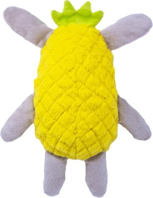 Show full view: Fikas Freaky Friends Pineapple Bunny Squeaky Emotional Support Plush Dog Toy, Yellow/Grey slide 3 of 5