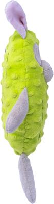 Show full view: Fikas Freaky Friends Pickle Bunny Squeaky Emotional Support Plush Dog Toy, Green/Grey slide 5 of 7
