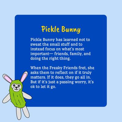 Show full view: Fikas Freaky Friends Pickle Bunny Squeaky Emotional Support Plush Dog Toy, Green/Grey slide 6 of 7