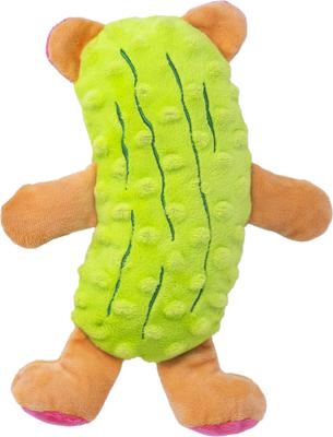 Show full view: Fikas Freaky Friends Pickle Pig Squeaky Emotional Support Plush Dog Toy, Green/Pink slide 3 of 6