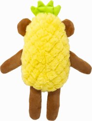 Fikas Freaky Friends Pineapple Monkey Squeaky Emotional Support Plush Dog Toy, Yellow/Brown slide 2 of 5
