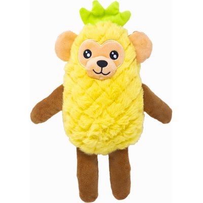 Fikas Freaky Friends Fikas Freaky Friends Pineapple Monkey Squeaky Emotional Support Plush Dog Toy, Yellow/Brown