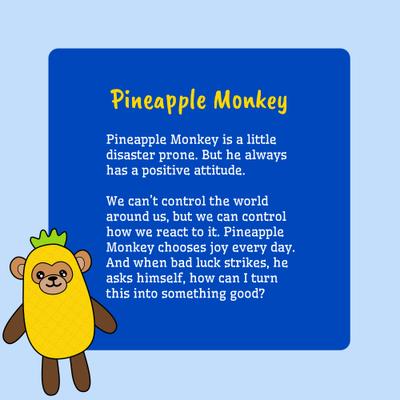 Show full view: Fikas Freaky Friends Pineapple Monkey Squeaky Emotional Support Plush Dog Toy, Yellow/Brown slide 6 of 6