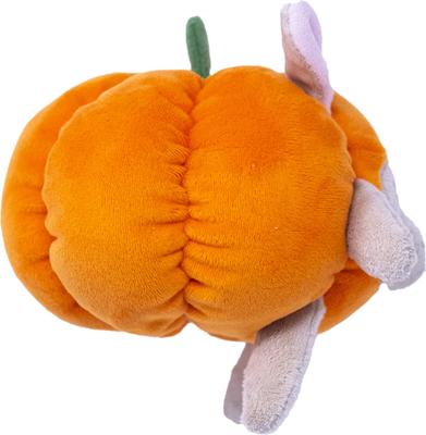 Show full view: Fikas Freaky Friends Pumpkin Bunny Squeaky Emotional Support Plush Dog Toy, Orange/Grey slide 4 of 6