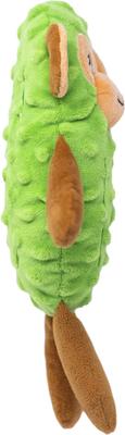 Show full view: Fikas Freaky Friends Pickle Monkey Squeaky Emotional Support Plush Dog Toy, Green/Brown slide 4 of 6