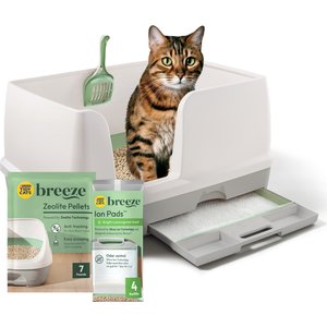 Tidy Cats Breeze X-Large Multi-Cat Starter Kit Litter Box, Litter Pellets & Pads