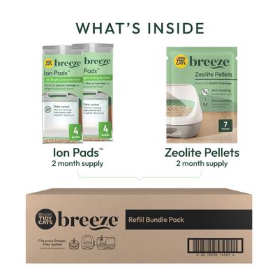 Show full view: Tidy Cats Breeze Cat Pads & Litter Pellets Bundle Pack, 7.91-lb box, bundle of 2 slide 3 of 14
