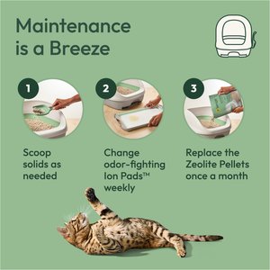 Tidy Cats Hooded Litter Box System, Breeze Hooded System Starter Kit Litter Box, Litter Pellets & Pads