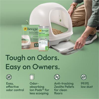 Show full view: Tidy Cats Hooded Litter Box System, Breeze Hooded System Starter Kit Litter Box, Litter Pellets & Pads slide 4 of 12