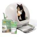 Tidy Cats Hooded Litter Box System, Breeze Hooded System Starter Kit Litter Box, Litter Pellets & Pads