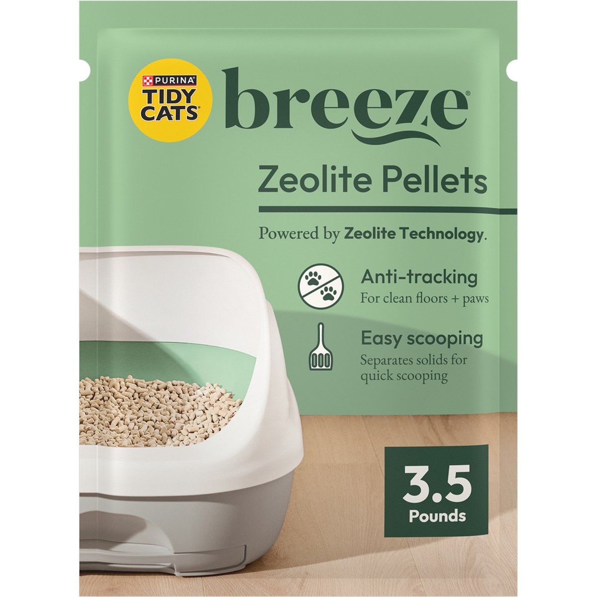 Tidy Cats Breeze Unscented Cat Litter Pellets, 3.5-lb bag, case of 6