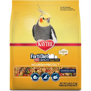Kaytee Forti-Diet Pro Health Egg-Cite! Nourish+Protect Cockatiel Food, 5-lb bag