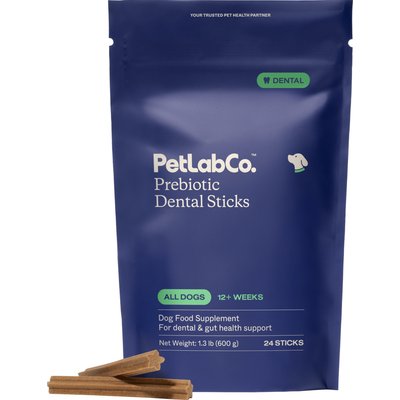 PetLabCo. PetLabCo. Prebiotic Dental Sticks Dog Dental Chews, 24 count